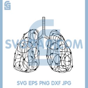 Human Lungs Svg, Lungs Barbed Wire Svg, Human Lungs SVG PNG DXF EPS Digital Download