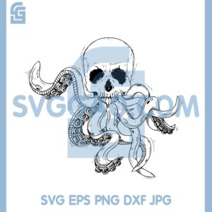 Human Skull With Tentacles Svg, Octopus Tentacles Svg, Octopus Skull Svg