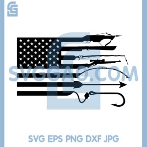 Hunting And Fishing Flag SVG, United States Flag