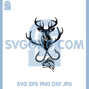 Hunting And Fishing Svg, Deer Fishing Design Svg
