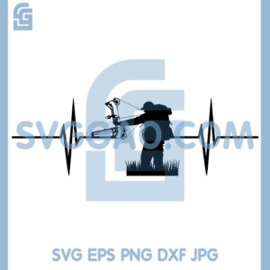 Hunting Heartbeat Svg, Bow Hunter Pulse Svg, Deer Hunting Heartbeat Svg