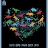 I Rawr You Svg, Kids Valentine’s Day Svg, Dinosaur Heart Svg