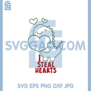 I Steal Hearts SVG, Funny T-Rex SVG