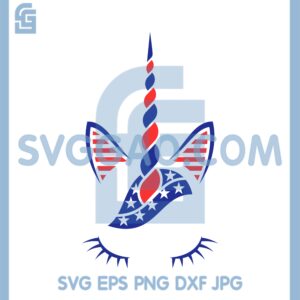Patriotic Unicorn SVG, USA Unicorn Face Svg