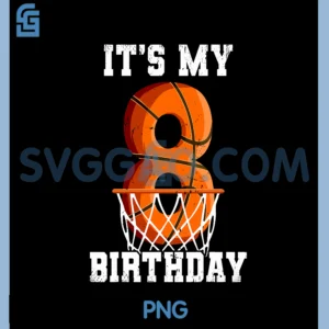 8th Birthday Basketball PNG