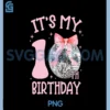 10th Birthday Coquette Bow Disco Ball 10 Year Old Birthday PNG