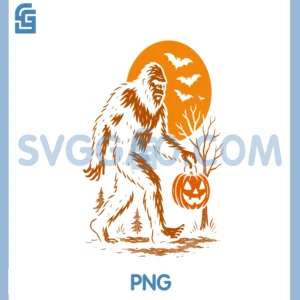 Bigfoot Halloween Sasquatch Jack O Lantern PNG