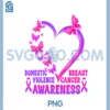 Breast Cancer And Domestic Violence Awareness Heart PNG