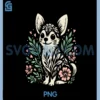 Cute Chihuahua Botanical Cottagecore Floral PNG