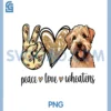 Cute Womens Girls Peace Love Wheaten Terrier Lover PNG