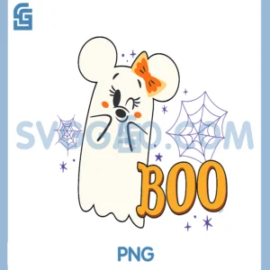 Disney Minnie Mouse Cute Little Ghost Boo Halloween PNG, Minnie Mouse Halloween Ghost  PNG