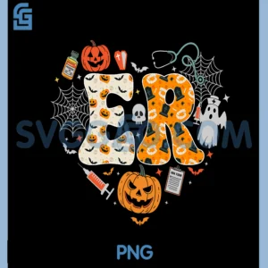 ER Nurse Emergency Room Nursing Pumpkin Spooky Halloween PNG