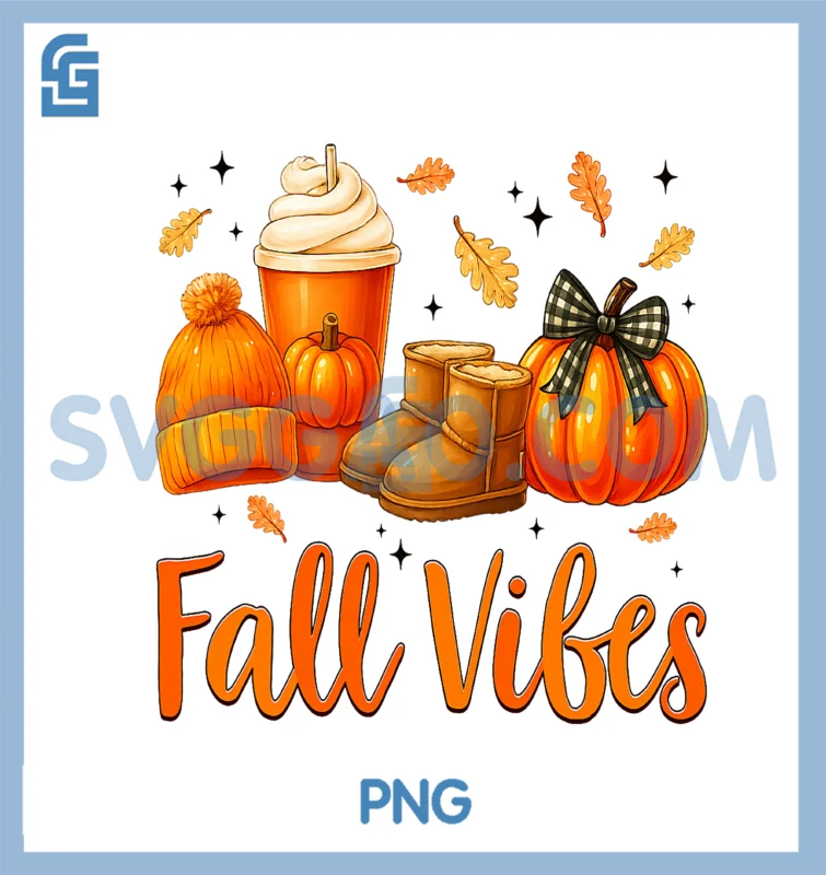 Fall Vibes Pumpkin Spice Latte Autumn For Kids Womens Girls PNG ...
