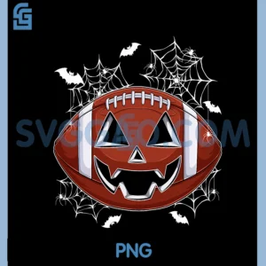 Football Jack O Lantern Pumpkin Face Halloween Boys PNG
