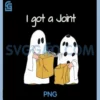 Funny Ghost I Got A Joint Holding Halloween Basket PNG, Ghost Holding Halloween Bucket PNG