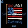 Red White and Blueberries Patriotic Blueberry USA Flag Funny Premium PNG, Red White and Blueberries Flag PNG