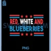 Red White and Blueberries Patriot American Flag Men Women PNG, Red White and Blueberries Flag PNG