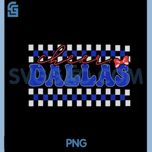 Retro Dallas Coquette Bow Cheer Tee PNG, Cheerleader Cheerleading Tank Top PNG
