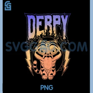 Kpop Demon Hunters Derpy Retro Metal Band Style Logo Premium PNG, Kpop Demon Hunters Derpy Retro PNG