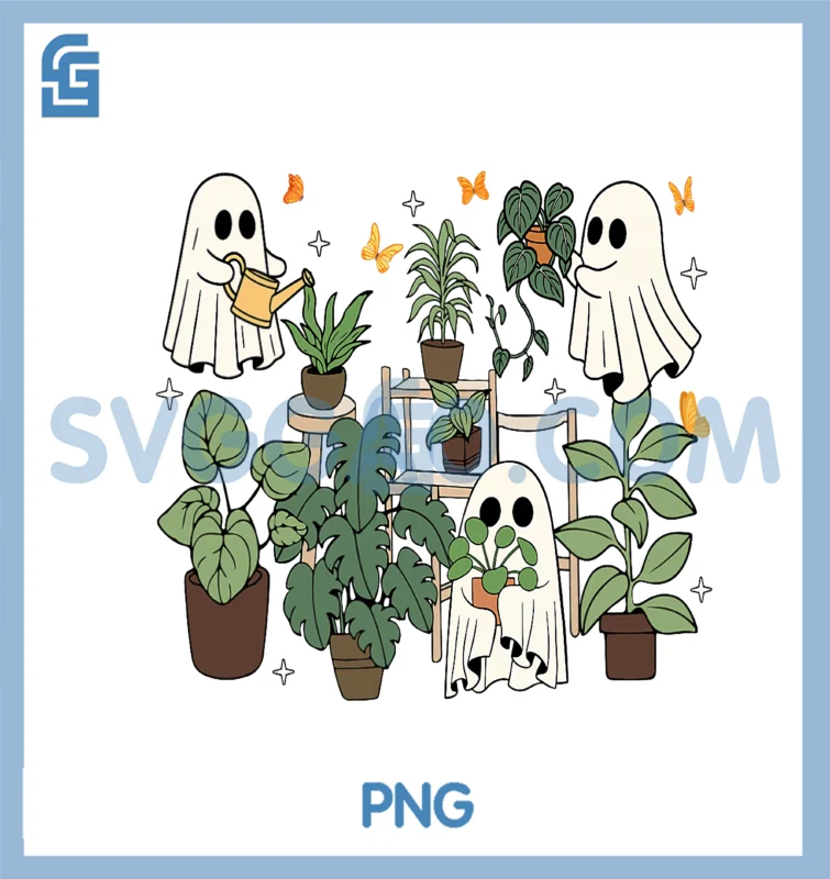 Ghost Plant Lady Retro Halloween Plants Spooky Mom Women PNG, Ghost ...