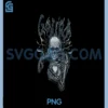 Gojira Skeleton Heart PNG, Skeleton With Crown And Glowing Heart PNG