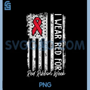 In October We Wear Red Ribbon Week Awareness PNG, Breast Cancer PNG