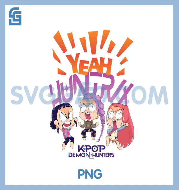 Kpop Demon Hunters Yeah HUNTRX Officially Licensed PNG, Kpop Demon ...