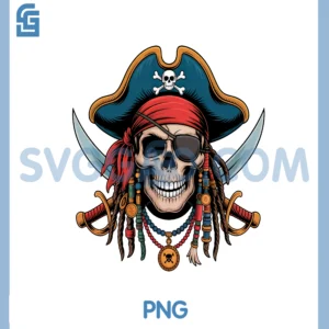 Pirate Skull and Crossbones Skeleton Halloween PNG, Pirate Skull Halloween PNG