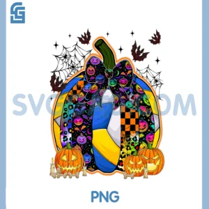 Pumpkin Volleyball & Bow Happy Halloween Day PNG, Halloween Soccer PNG