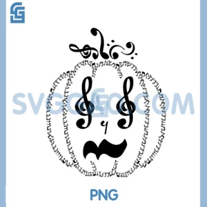 Pumpkin with Music Notes Music Teachers Halloween PNG, Music Note Pumpkin Fall PNG