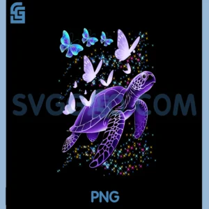 Purple Sea Turtle Butterfly PNG, Sea Turtle PNG
