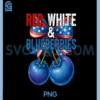 Red White Blueberries Funny Patriotic Retro USA Humor PNG, Blueberries Bow PNG