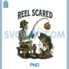 Reel Funny Scared Halloween PNG, Fishing Skeleton Pumpkin Bass PNG