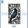 Retro F-Caw-F Black Crow PNG, Funny Black Bird Saying Meme Dark PNG