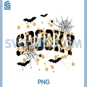 Retro Vintage Spooky PNG, Season Leopard Halloween Day PNG