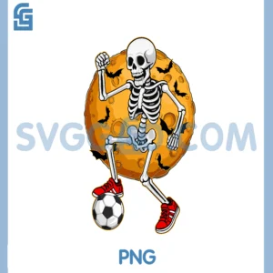 Soccer Player Skeleton with Moon HalloweenBoys Men PNG, Soccer Skeleton Halloween PNG
