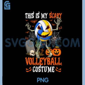 This is My Scary Volleyball PNG, Skeleton Halloween Day PNG
