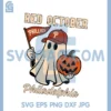 Phillies Halloween Ghost SVG, Red Spooky Baseball SVG