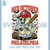 Phillies Red October Ghost SVG, Spooky Baseball Halloween SVG