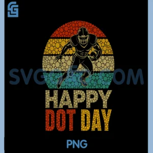 Vintage Football Player PNG, Polka Dot Happy Dot Day Kids Boys PNG
