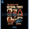 Vintage Utah Mighty Five 5 PNG, National Parks Hiking Camping PNG 2 Vintage Utah Mighty Five 5 PNG, National Parks Hiking Camping PNG