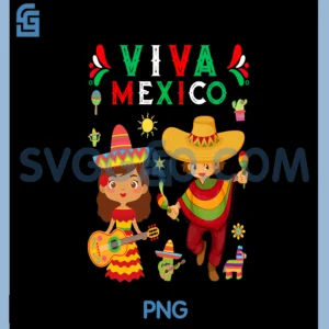 Viva Mexico Boy Girl PNG, Maracas Guitar PNG, Mexican Independence Kid PNG