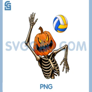 Volleyball Player PNG, Skeleton with Moon Halloween PNG