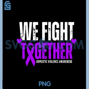 We Fight Together Purple Ribbon PNG, Domestic Violence Awareness PNG
