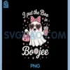 Womens I Put The Boo in Boojee Funny PNG, Ghost Pink Bow Halloween V-Neck PNG