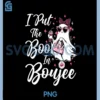 Womens I Put The Boo in Boujee Ghost PNG, Funny Pink Leopard Halloween V-Neck PNG