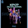 Womens Kpop Demon Hunters PNG, Halloween Huntrix Heroic Poses Group Shot V-Neck PNG