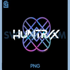Womens Kpop Demon Hunters PNG, Huntrx Gradient Color Band Logo PNG