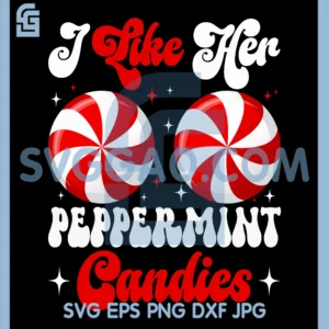 I Like Her Peppermint Candies PNG, Christmas Matching Couples PNG