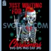 Just Waiting for Christmas Skeleton PNG, Rock Hand Sign Xmas PNG